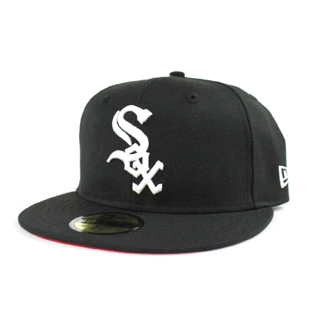 Chicago White Sox New Era 59Fifty Fitted Hat (Black Red Under Brim)