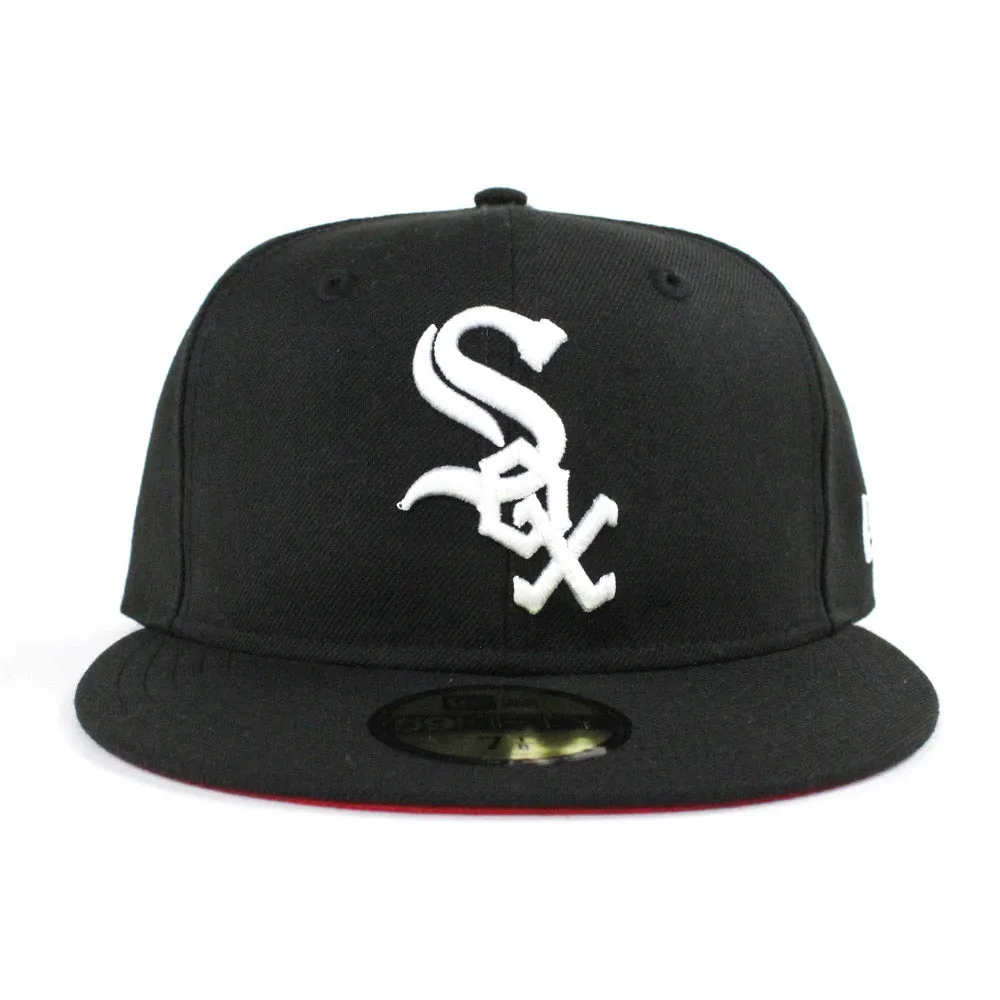 Chicago White Sox New Era 59Fifty Fitted Hat (Black Red Under Brim)