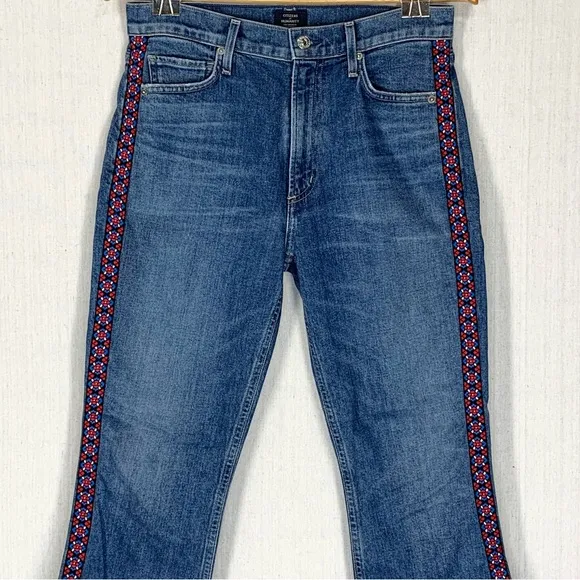 Citizens‎ of Humanity~Women’s Tangier Embroidered Demy Cropped Flare Jeans~Sz 27