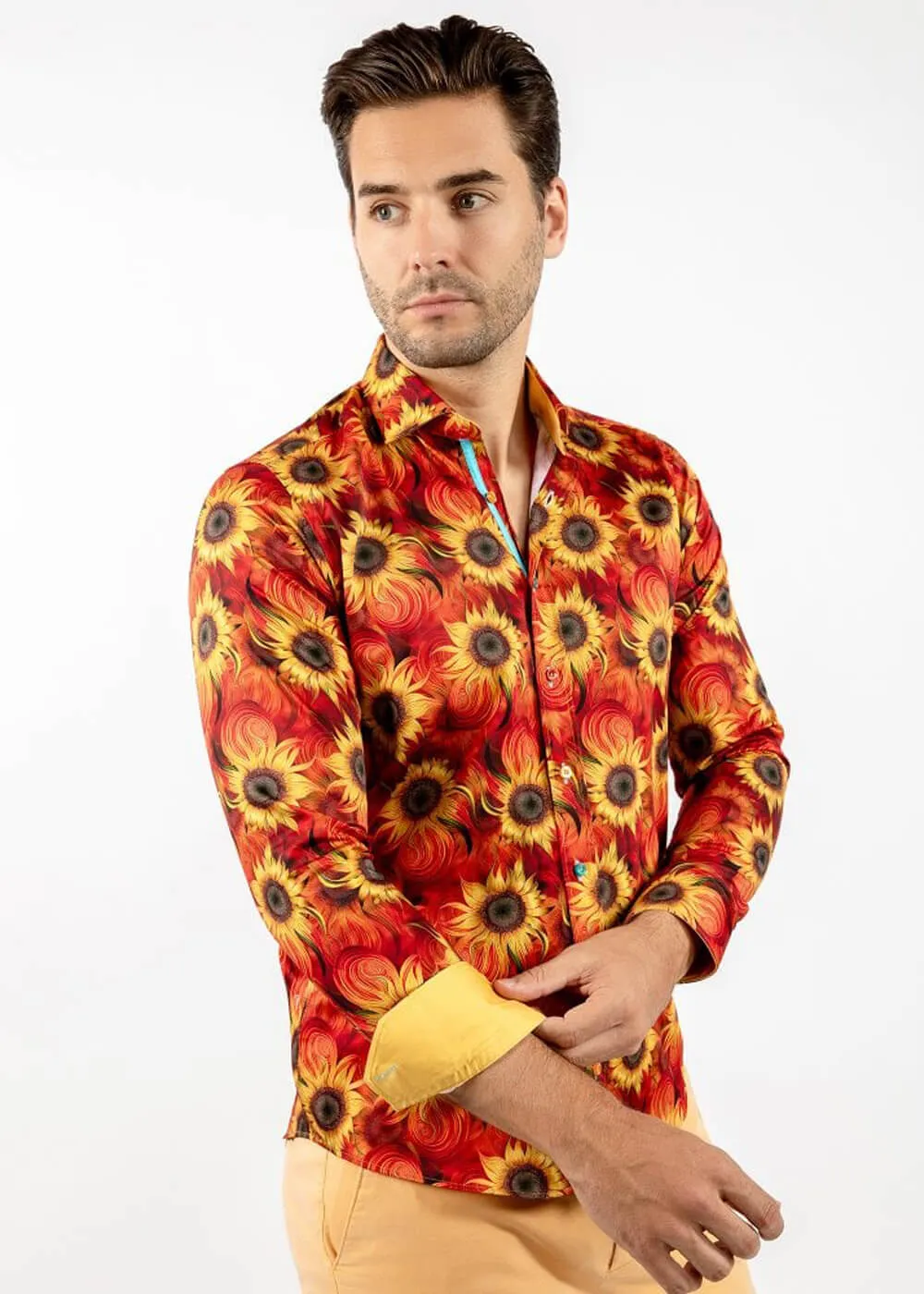 Claudio Lugli Mens Sunflower Shirt Orange
