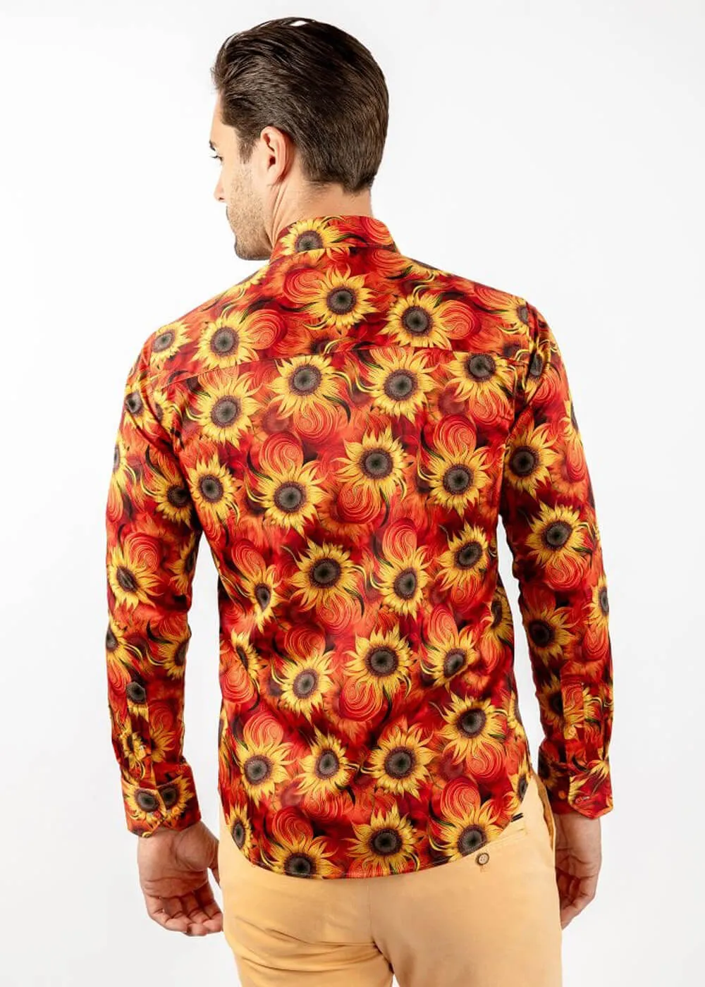 Claudio Lugli Mens Sunflower Shirt Orange