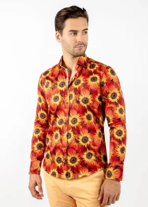 Claudio Lugli Mens Sunflower Shirt Orange