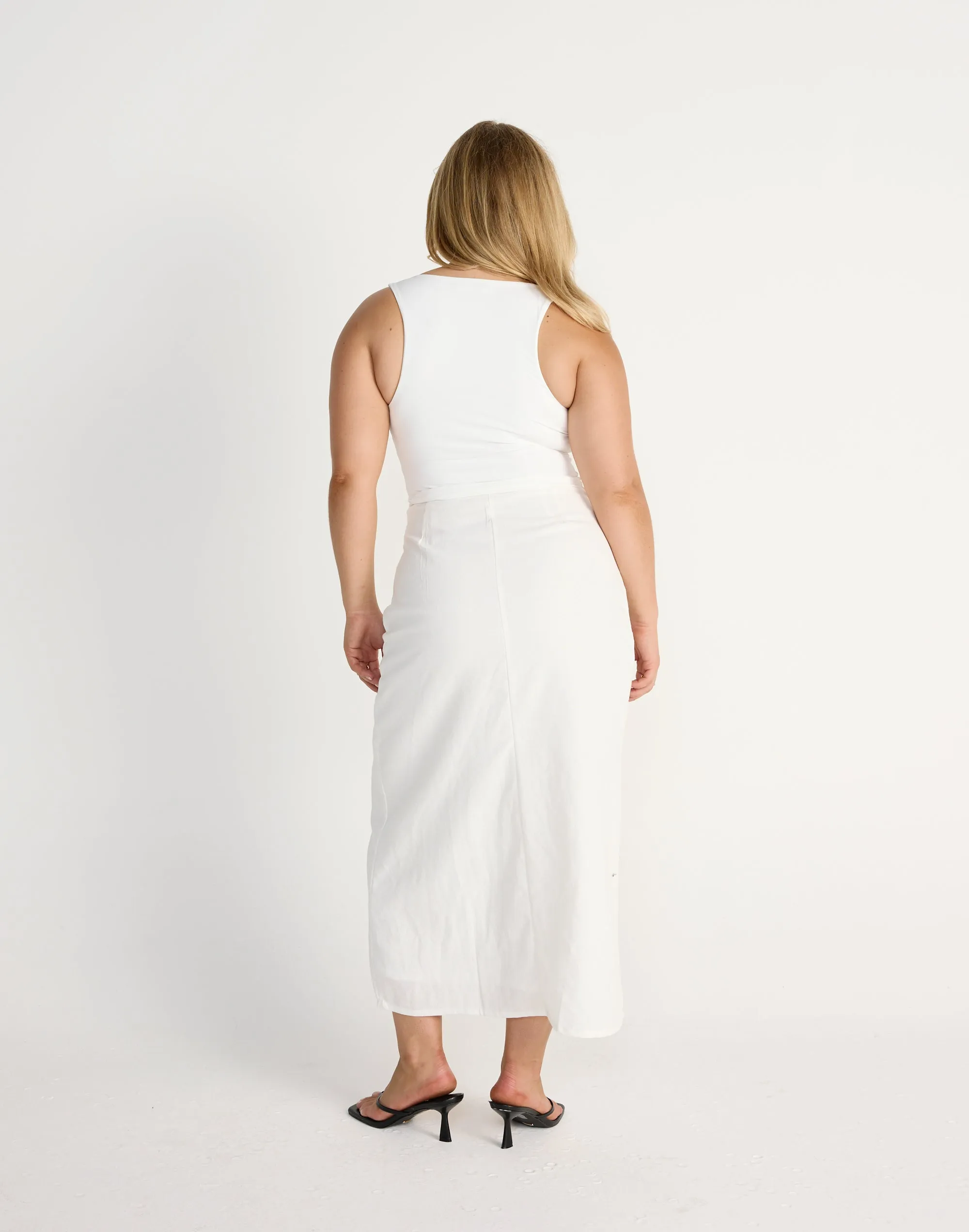 Cleo Midi Skirt (White)