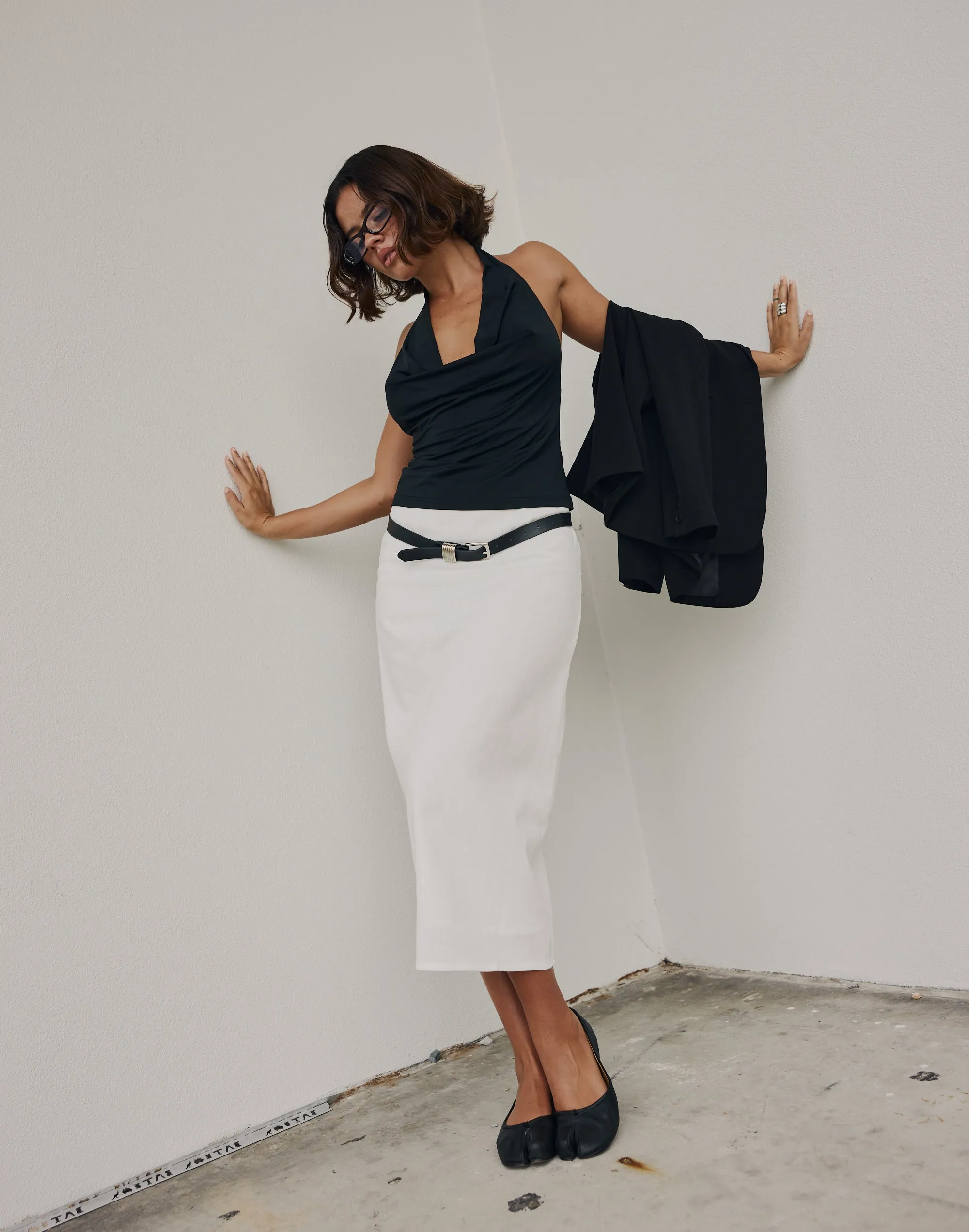 Cleo Midi Skirt (White)