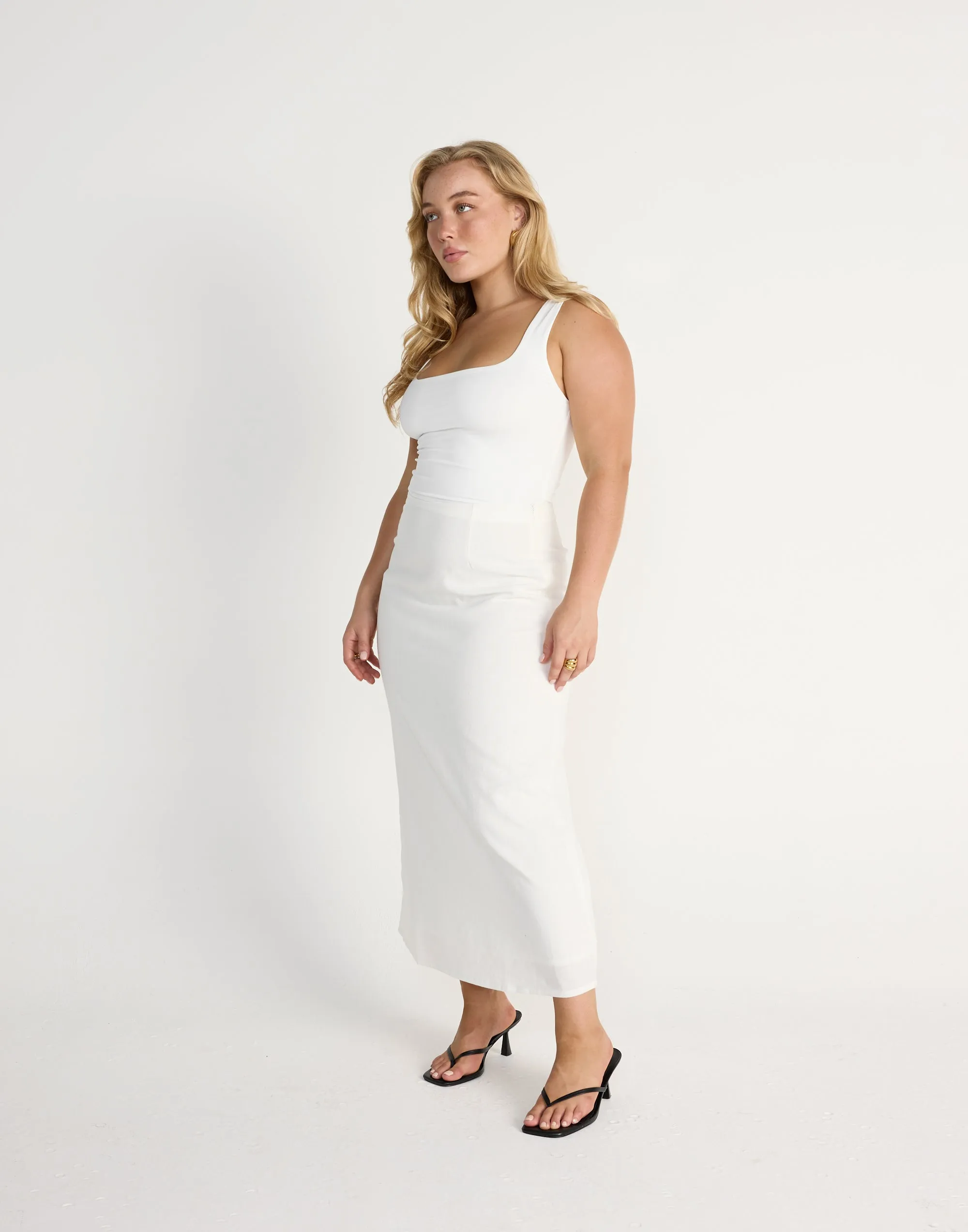 Cleo Midi Skirt (White)