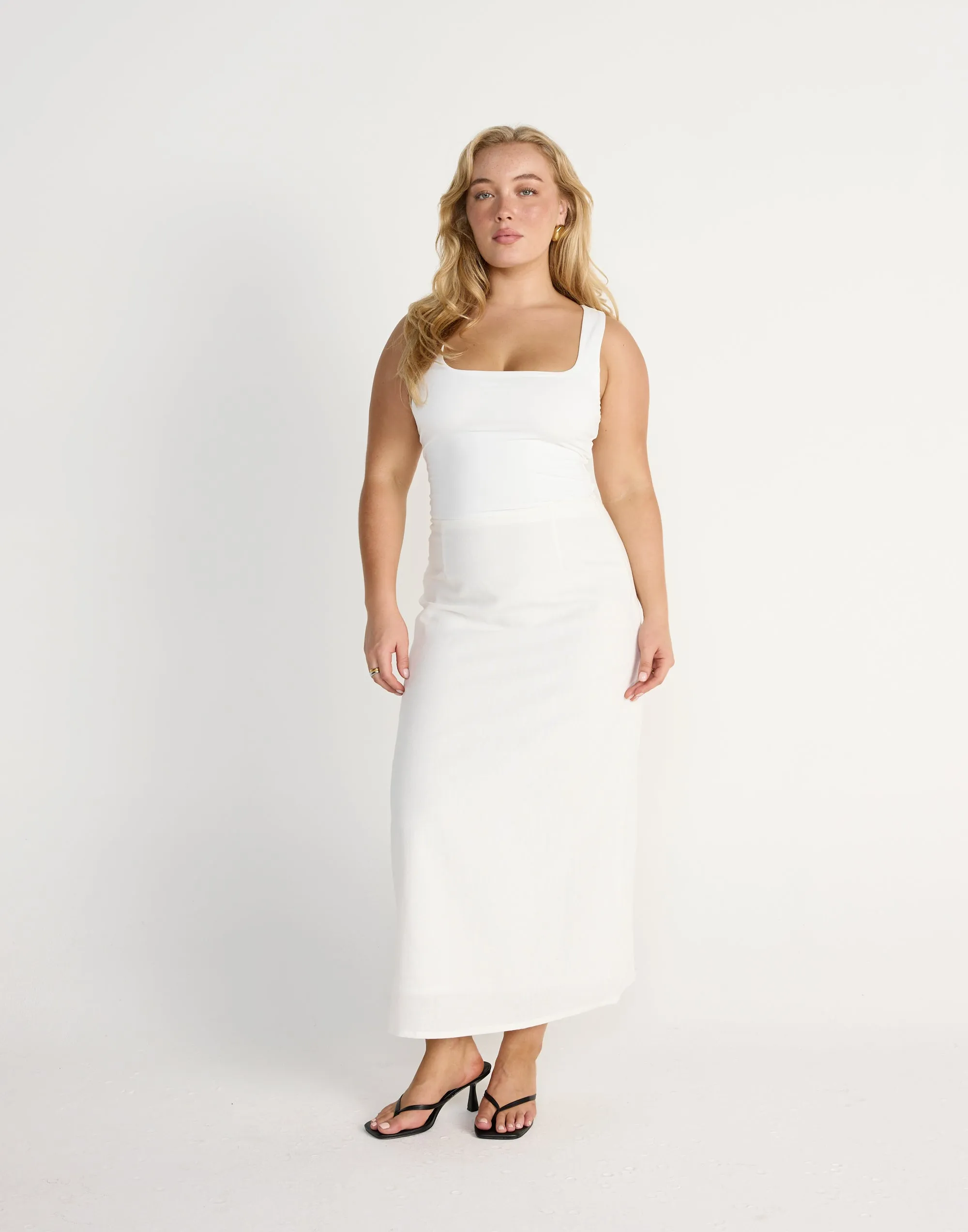 Cleo Midi Skirt (White)