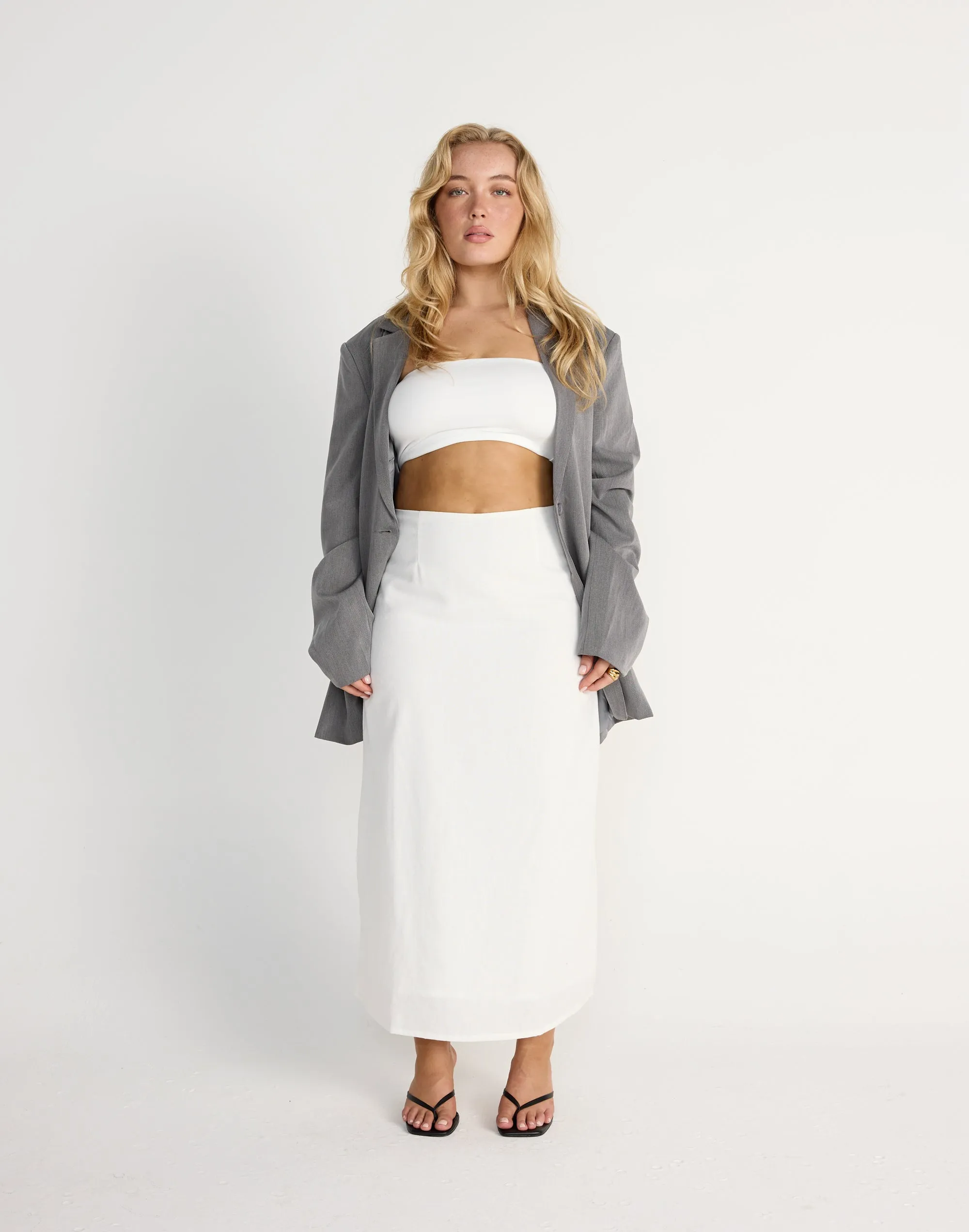 Cleo Midi Skirt (White)