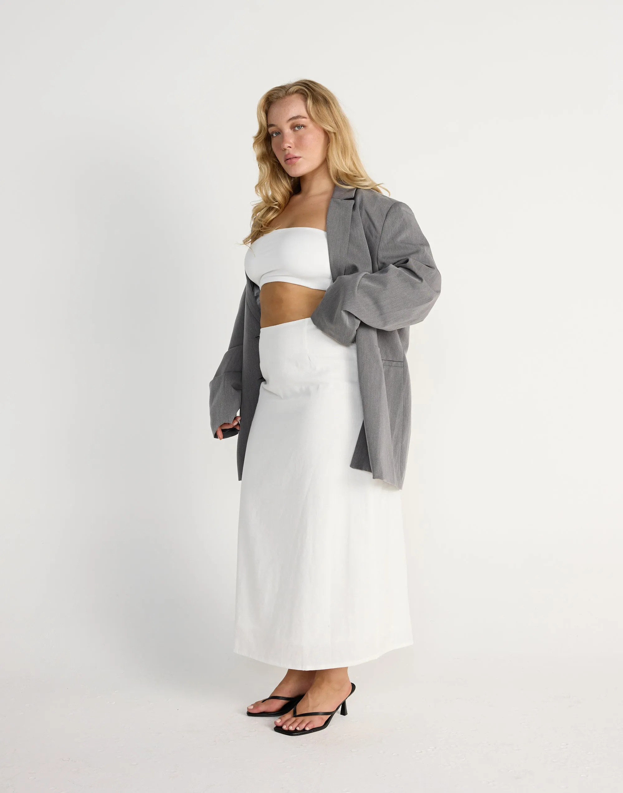 Cleo Midi Skirt (White)