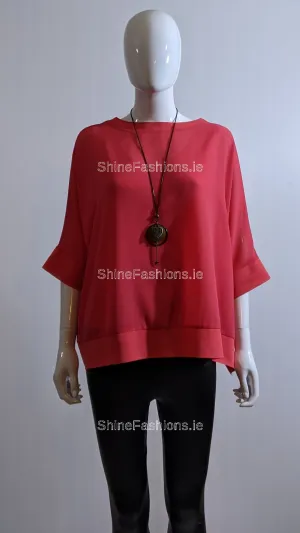 Coral Necklace Loose Top