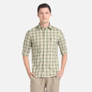 Cotton Melange Tartan Twill Shirt