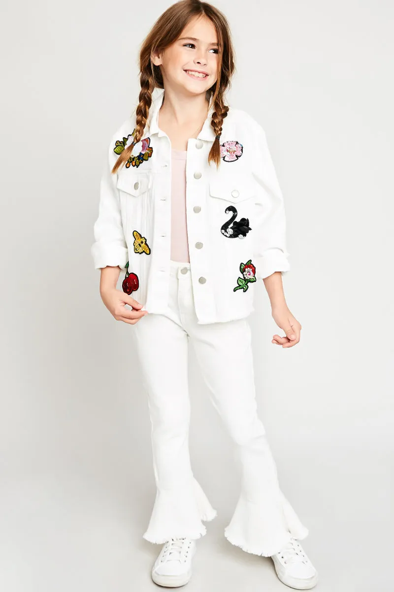 Cropped Frill Flare Jeans