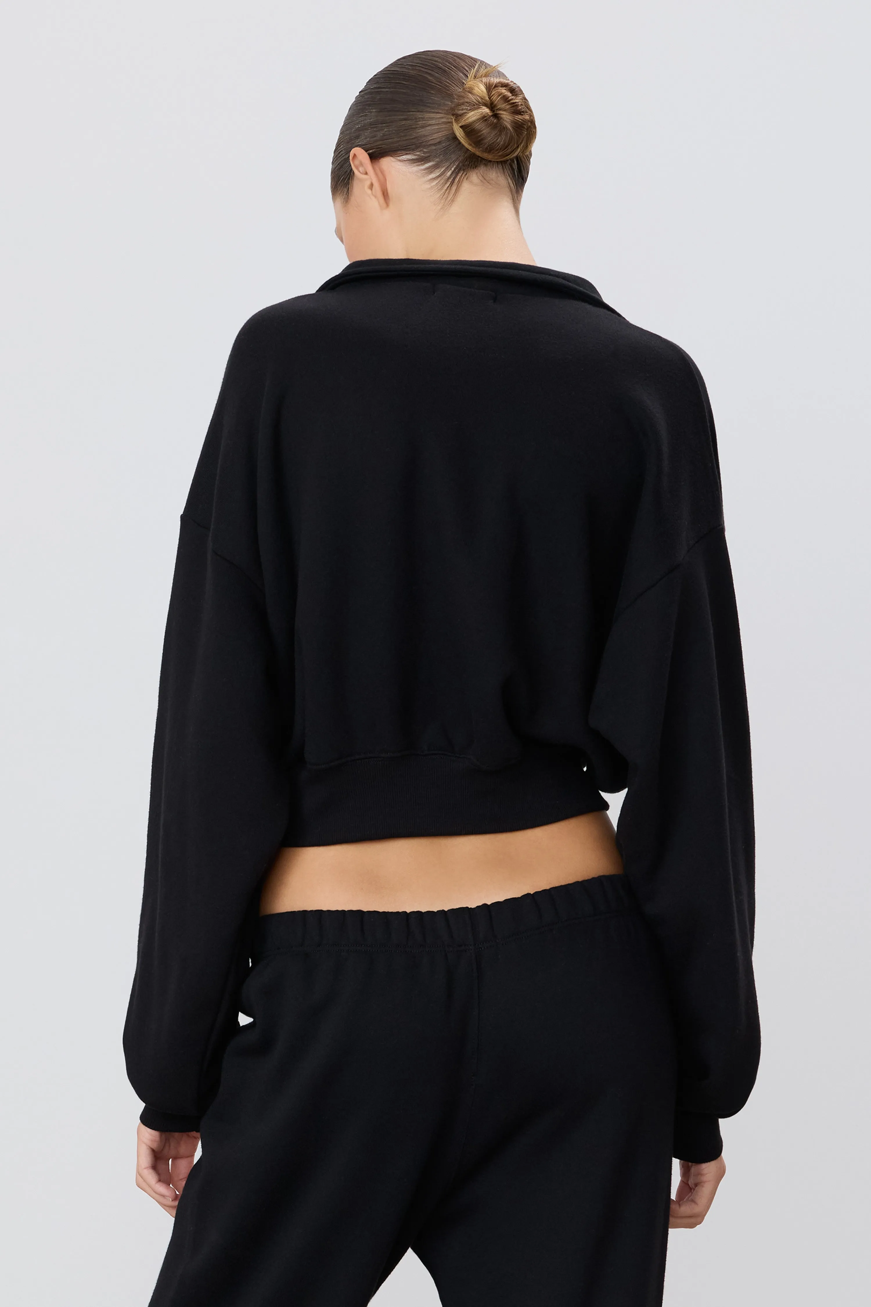 Cropped Half-Zip Sweatshirt