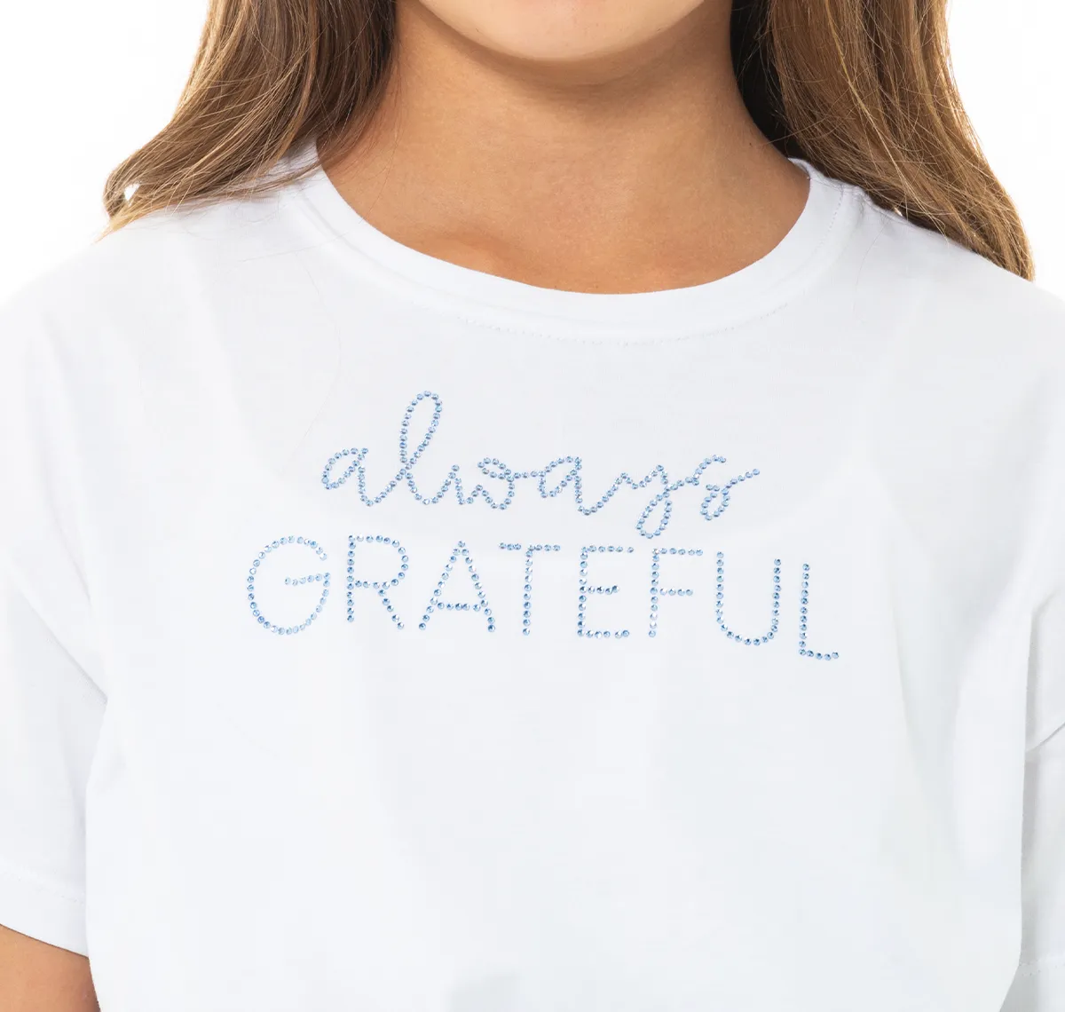 CROPPED T-SHIRT WITH ELASTIC WAISTBAND FOR GIRLS