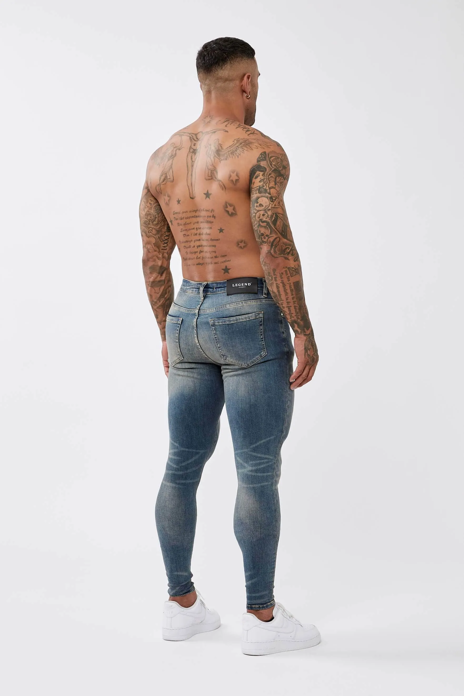 DEEP INDIGO BLUE SPRAY-ON JEANS