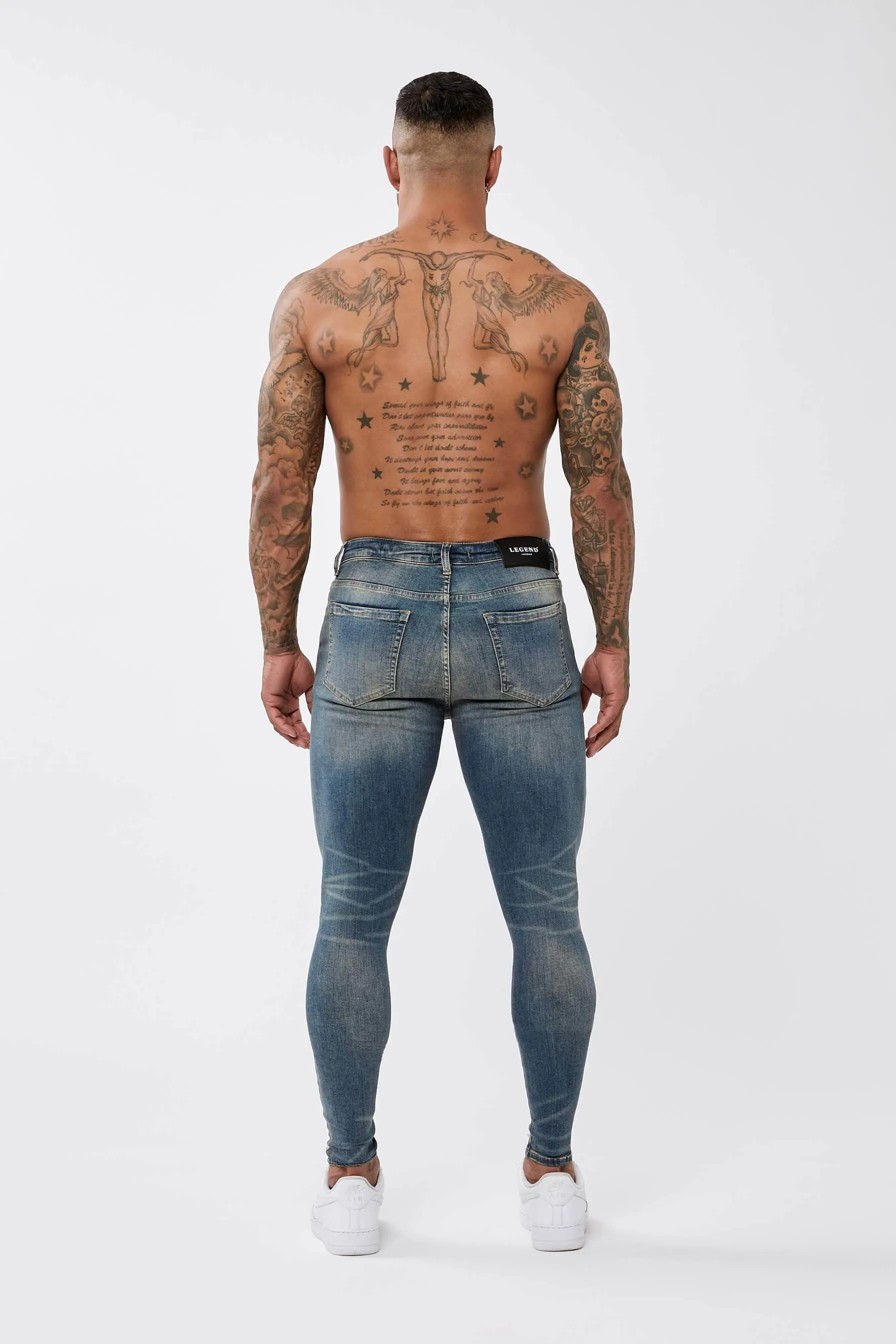 DEEP INDIGO BLUE SPRAY-ON JEANS