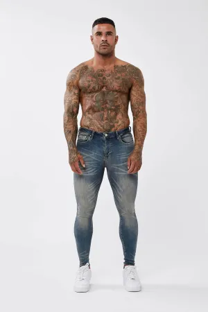 DEEP INDIGO BLUE SPRAY-ON JEANS