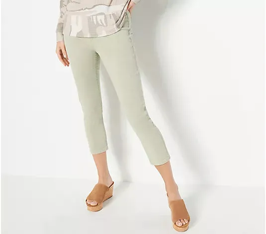 DESERT SAGE A398803 Denim & Co. Regular Comfy Knit Acid Wash Crop Jeans (MULTIPLE SIZES AVAILABLE)