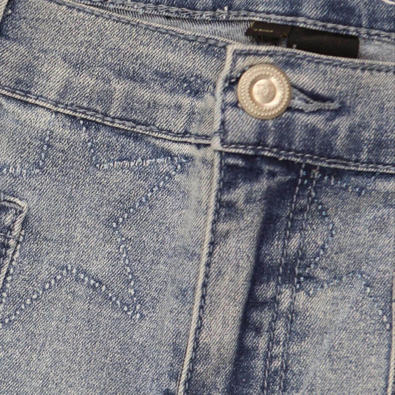 DG2 by Diane Gilman Womens Star Needle Punch Cropped Jeans Chambray Blue 16P