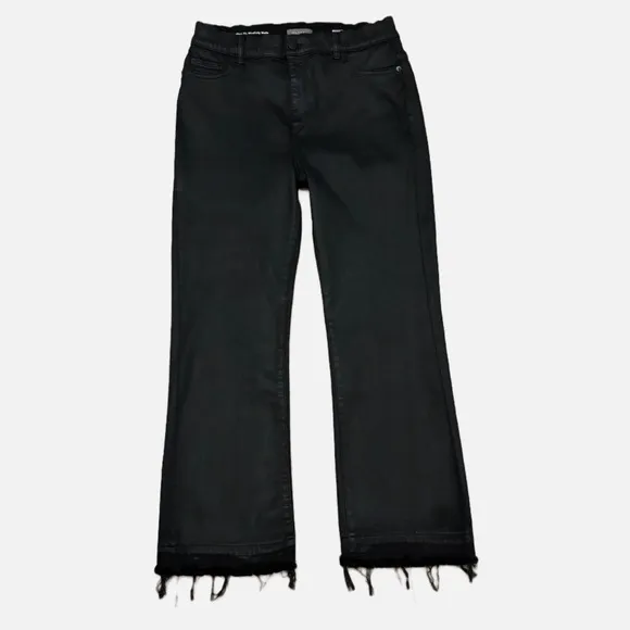 DL1961 Bridget Boot High Rise Instasculpt Crop Coated Jeans Size 31
