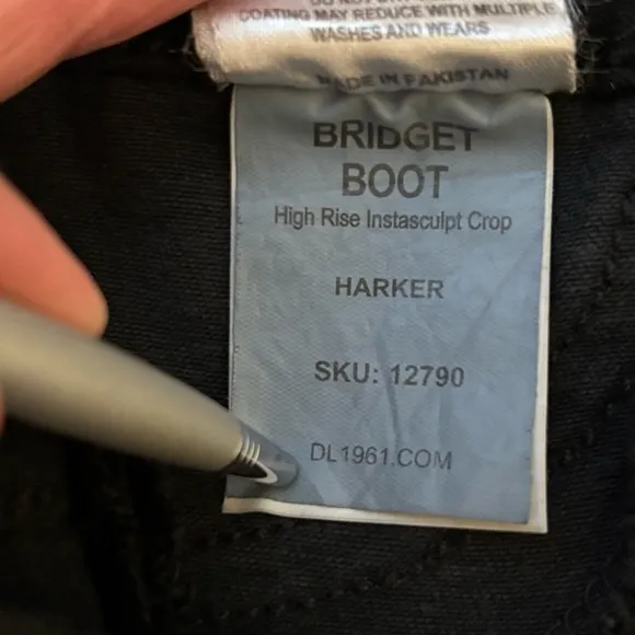 DL1961 Bridget Boot High Rise Instasculpt Crop Coated Jeans Size 31
