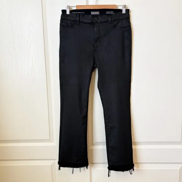 DL1961 Bridget Boot High Rise Instasculpt Crop Coated Jeans Size 31