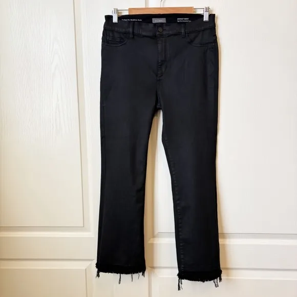 DL1961 Bridget Boot High Rise Instasculpt Crop Coated Jeans Size 31