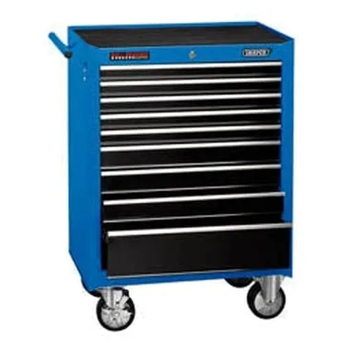 Draper 15110 Roller Tool Cabinet, 9 Drawer, 26", Blue Dr-15110