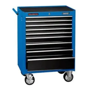 Draper 15110 Roller Tool Cabinet, 9 Drawer, 26", Blue Dr-15110