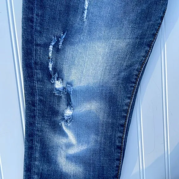 DRIFTWOOD WOMENS CROPPED-PREMIUM DENIM DISTRESSED BLUE JEANS SIZE 30
