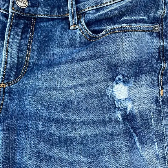 DRIFTWOOD WOMENS CROPPED-PREMIUM DENIM DISTRESSED BLUE JEANS SIZE 30