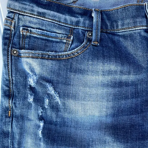 DRIFTWOOD WOMENS CROPPED-PREMIUM DENIM DISTRESSED BLUE JEANS SIZE 30