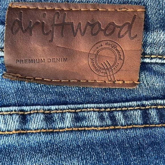 DRIFTWOOD WOMENS CROPPED-PREMIUM DENIM DISTRESSED BLUE JEANS SIZE 30