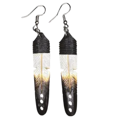 DYH Painted Top Feather Earrings