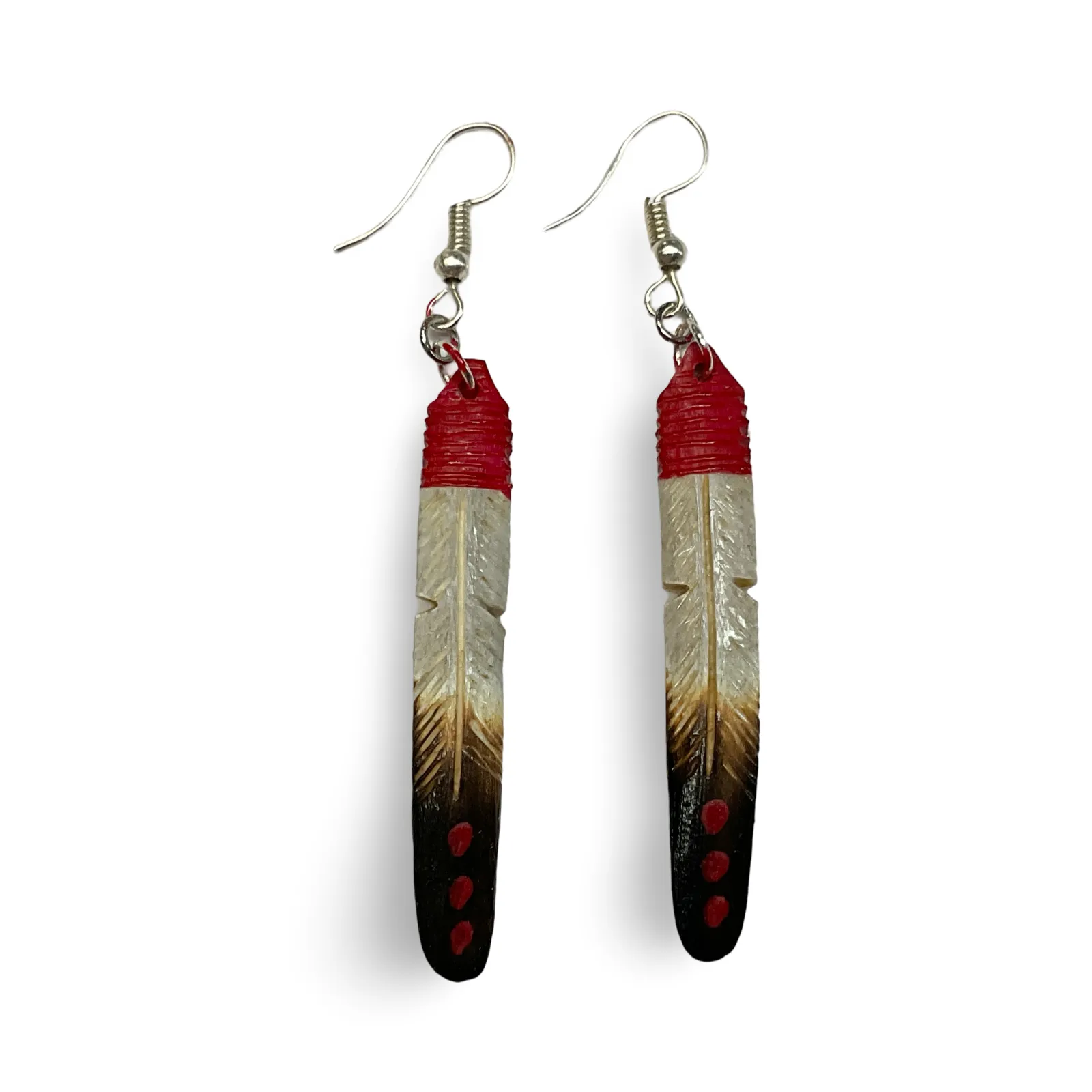 DYH Painted Top Feather Earrings