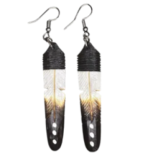 DYH Painted Top Feather Earrings