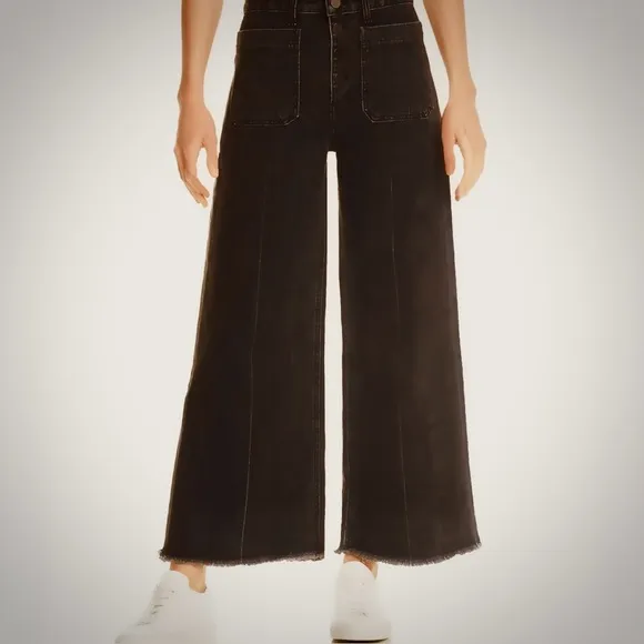 Elizabeth and James Carmine CroppedButton Fly Wide Leg Jeans Size 26. C…