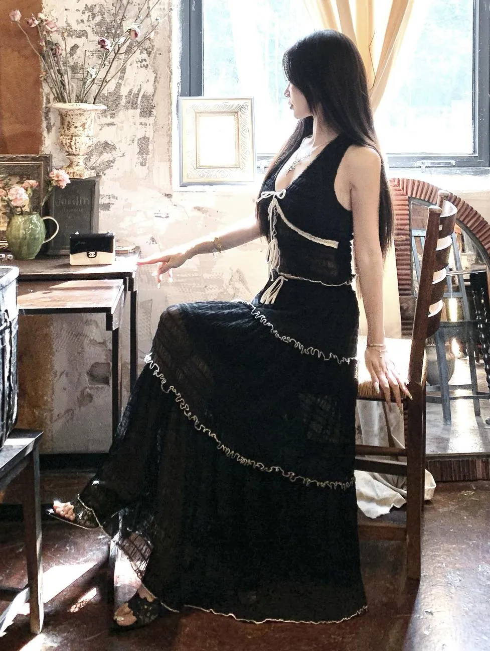 Embrace Elegance with our Eyelet Maxi Skirt