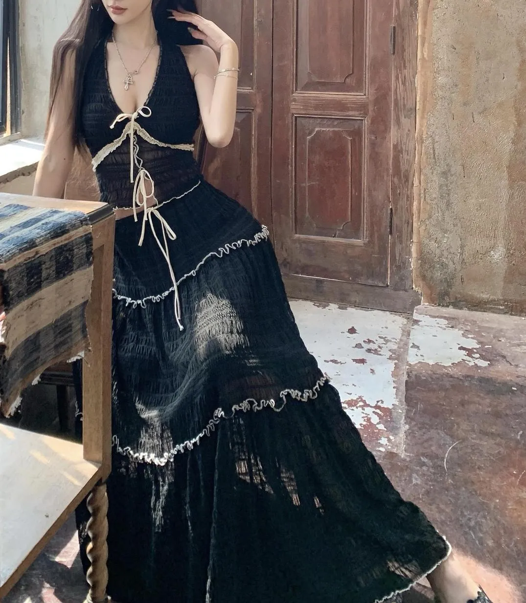 Embrace Elegance with our Eyelet Maxi Skirt