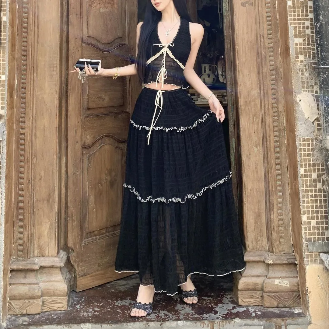 Embrace Elegance with our Eyelet Maxi Skirt