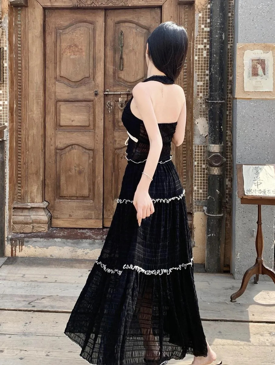 Embrace Elegance with our Eyelet Maxi Skirt