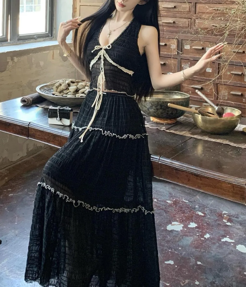 Embrace Elegance with our Eyelet Maxi Skirt