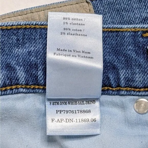 Everlane Jeans Way High Sailor Womens 25 Crop Blue Medium Cotton Stretch Zipper