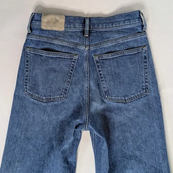 Everlane Jeans Way High Sailor Womens 25 Crop Blue Medium Cotton Stretch Zipper