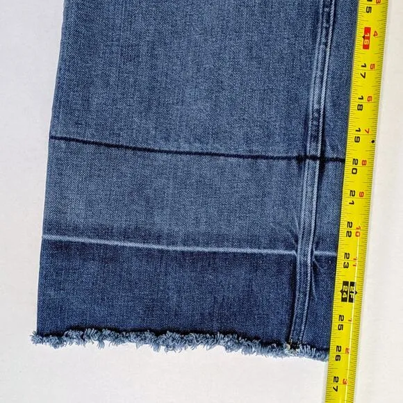 Everlane Jeans Way High Sailor Womens 25 Crop Blue Medium Cotton Stretch Zipper