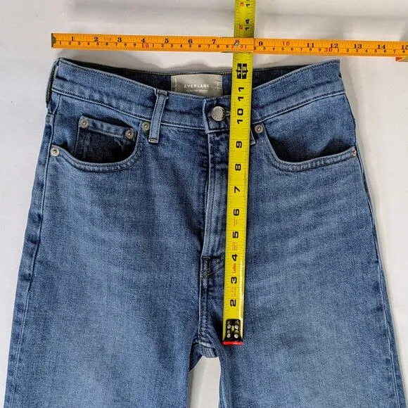 Everlane Jeans Way High Sailor Womens 25 Crop Blue Medium Cotton Stretch Zipper