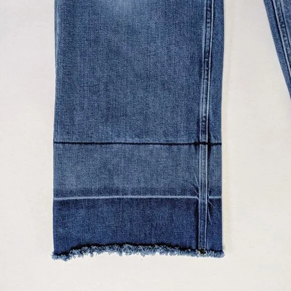Everlane Jeans Way High Sailor Womens 25 Crop Blue Medium Cotton Stretch Zipper