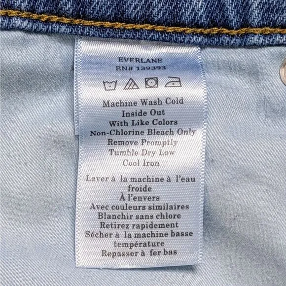 Everlane Jeans Way High Sailor Womens 25 Crop Blue Medium Cotton Stretch Zipper
