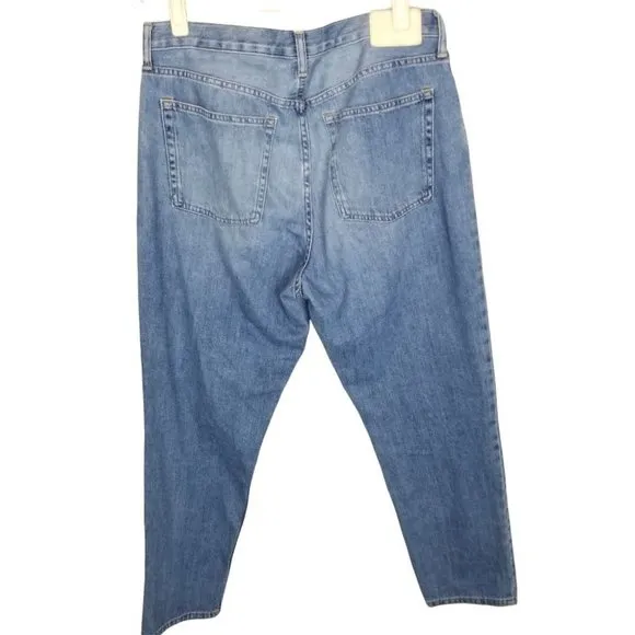 Everlane Womens 30R Blue Medium Wash Denim The Summer Jeans Cropped High Rise