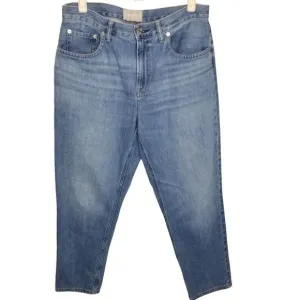Everlane Womens 30R Blue Medium Wash Denim The Summer Jeans Cropped High Rise