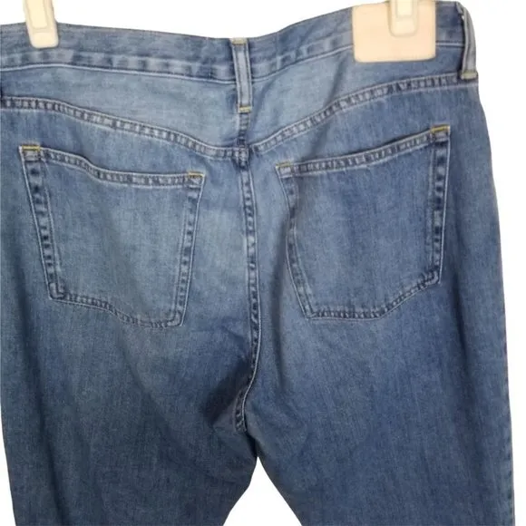 Everlane Womens 30R Blue Medium Wash Denim The Summer Jeans Cropped High Rise